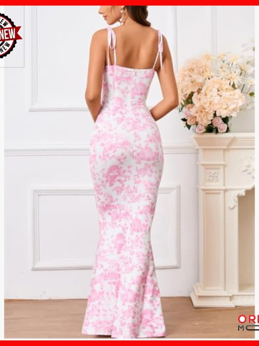 Floral Maxi Dress Spaghetti Strap Bodycon Wedding Guest Summer - Picture 2 of 7